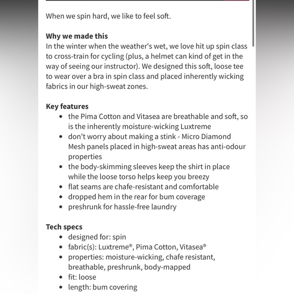 Lululemon Spincity Cotton Tee Heathered Black Gray Top Shirt Women’s Size 6 - Picture 15 of 15